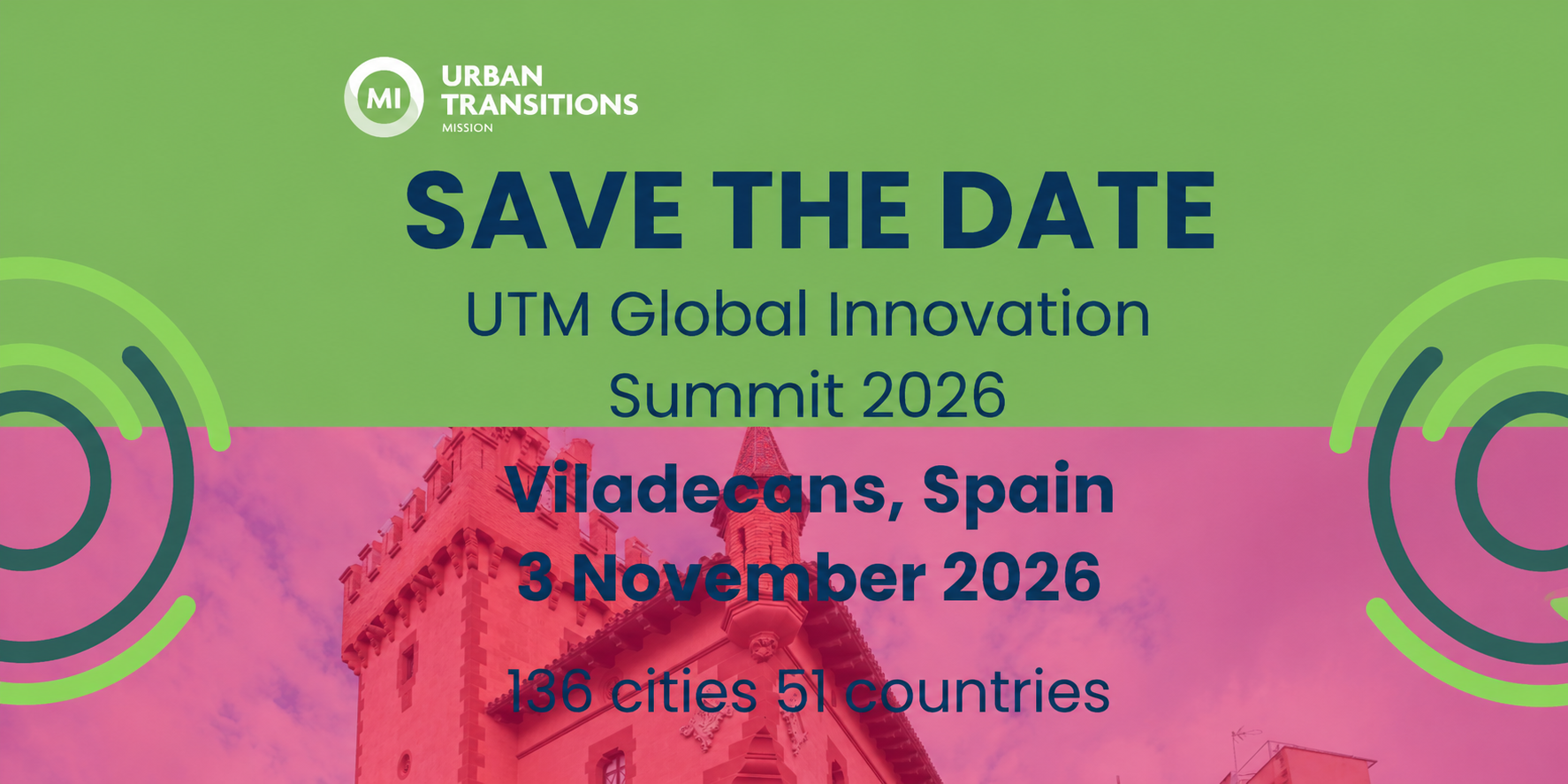 Save the Date: the UTM Global Innovation Summit 2026 will explore “Accelerating Urban Transitions: Scaling Impact with AI and Digital Innovation” on 3 November 2026 in Viladecans 